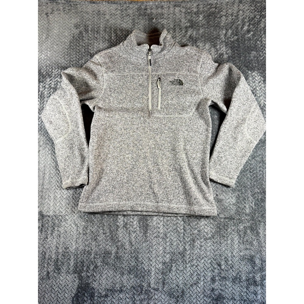 The North Face Gordon Lyons Sweatshirt Mens Medium Gray Fleece Lined Quarter Zip